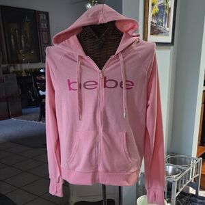 Bebe Pink Long Sleeve Hoodie Relaxed Fit